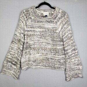 Universal Thread Size M Chunky Knit Pullover Sweater Beige‎ Gray Cozy Scandi